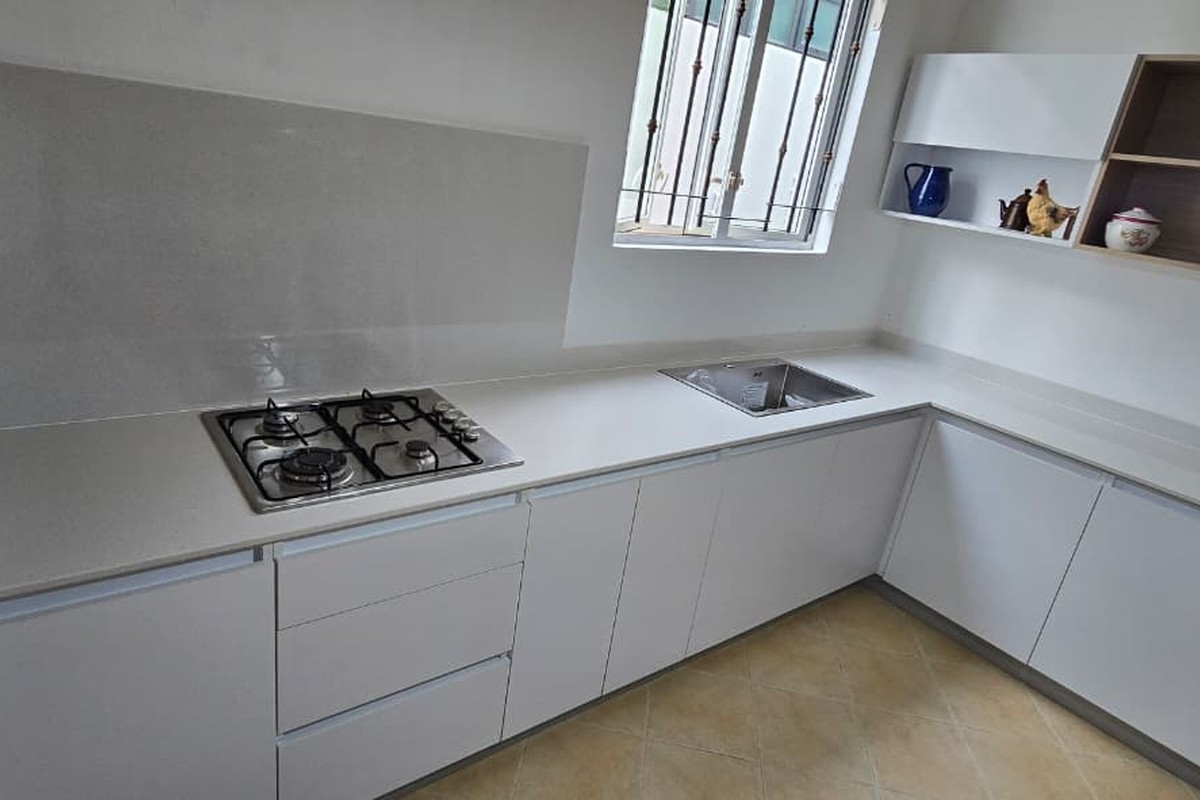 All-white modern kitchen