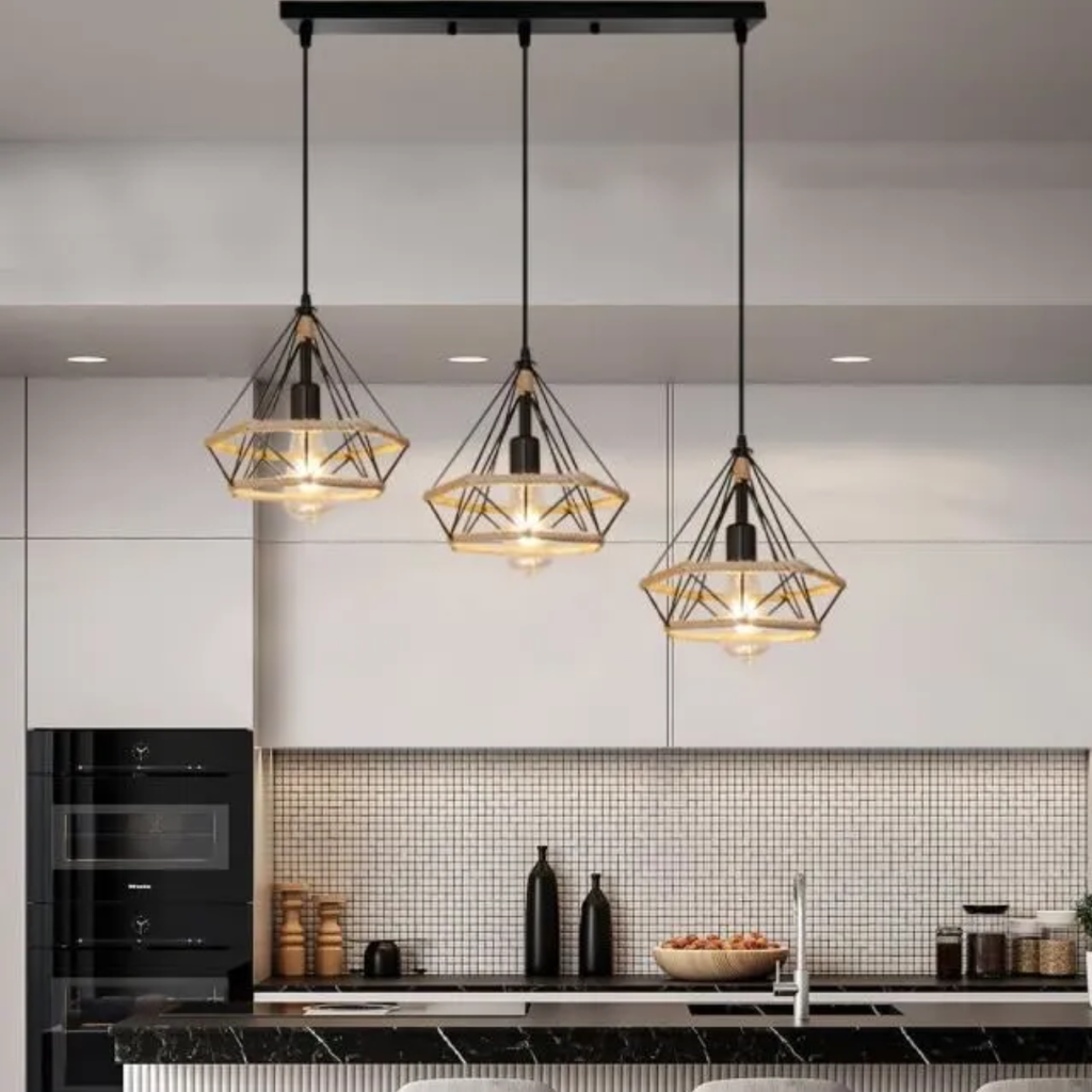 XL8005-3 - Diamond Wire Frame Pendant Light