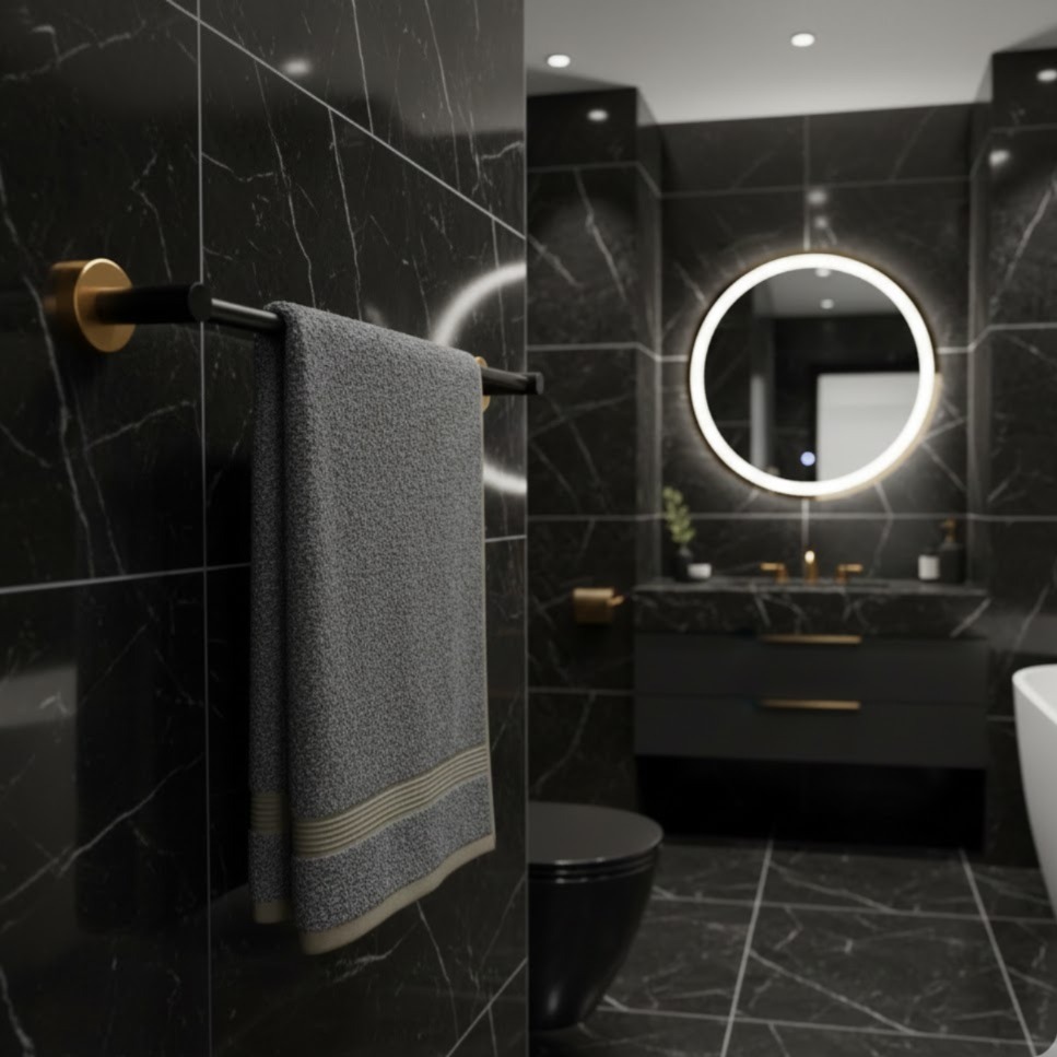 581P03_(Black and Gold) Single Towel Bar