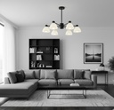 3508-6 -  Black And White Glass Pendant Lamp