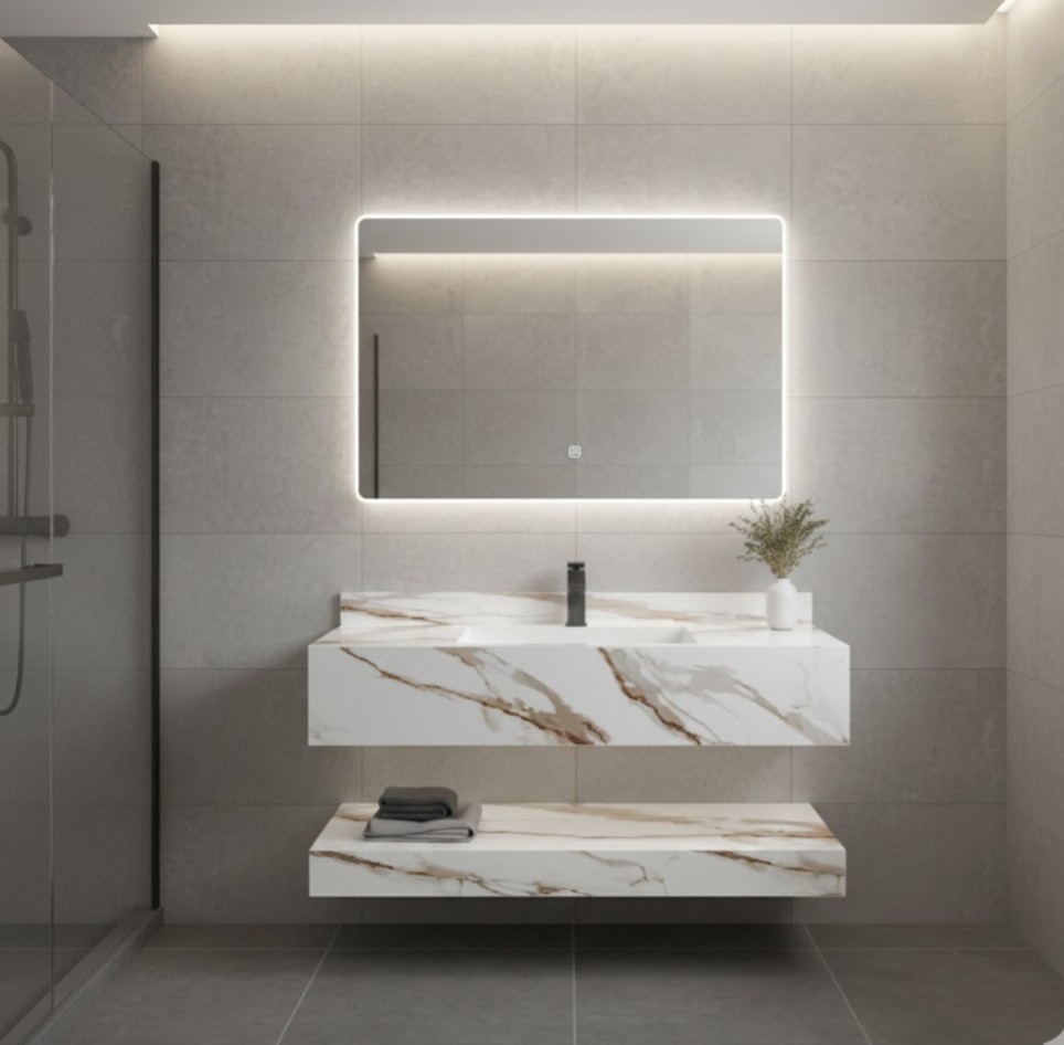 BR Dune Trace Sintered Stone Vanity 