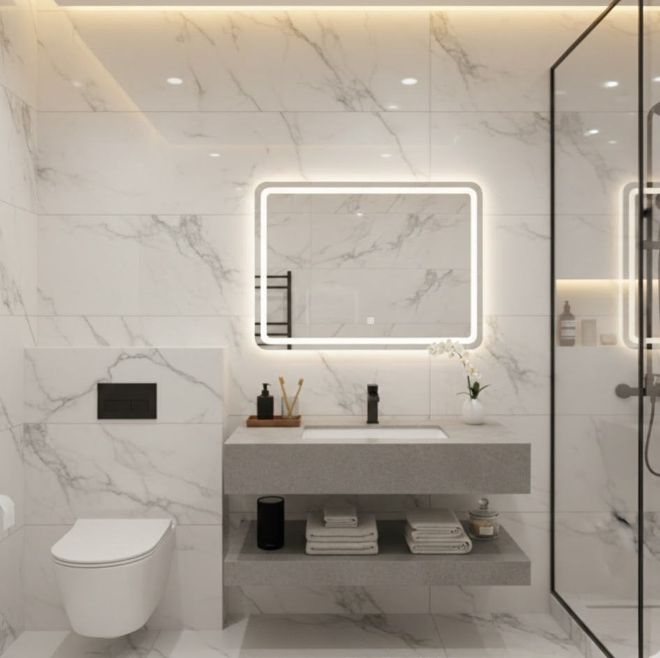 GR Luna Ash Sintered Stone Vanity