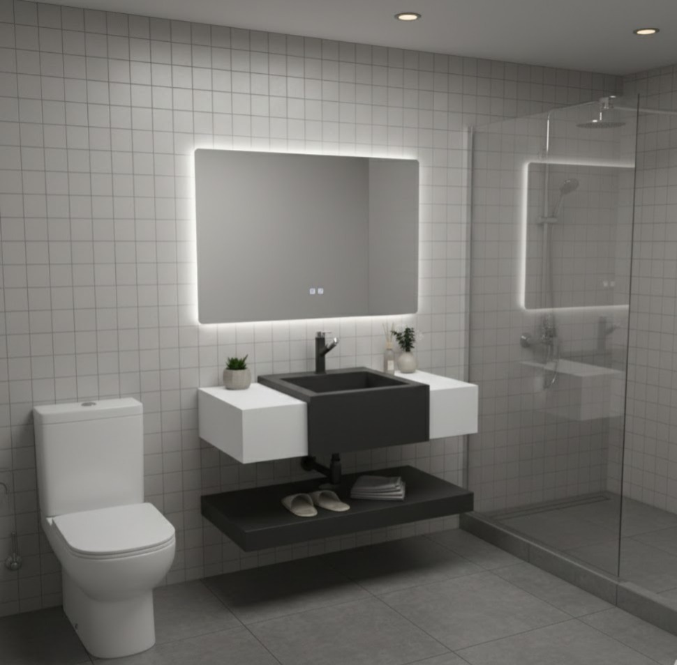 BW Eclipse White Sintered Stone Vanity 