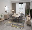 C34-1 (1.4x2.0) Grey&Yellow Rug Carpet 1m40x2m_(Yellow, Grey)