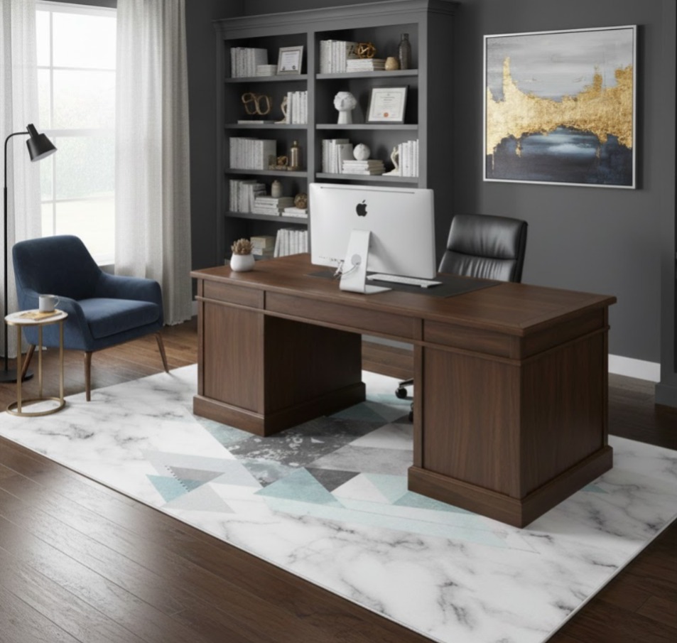 C35-1 - (1.4x2.0) Grey Pyramid Rug Carpet 1m40x2m_(Grey)