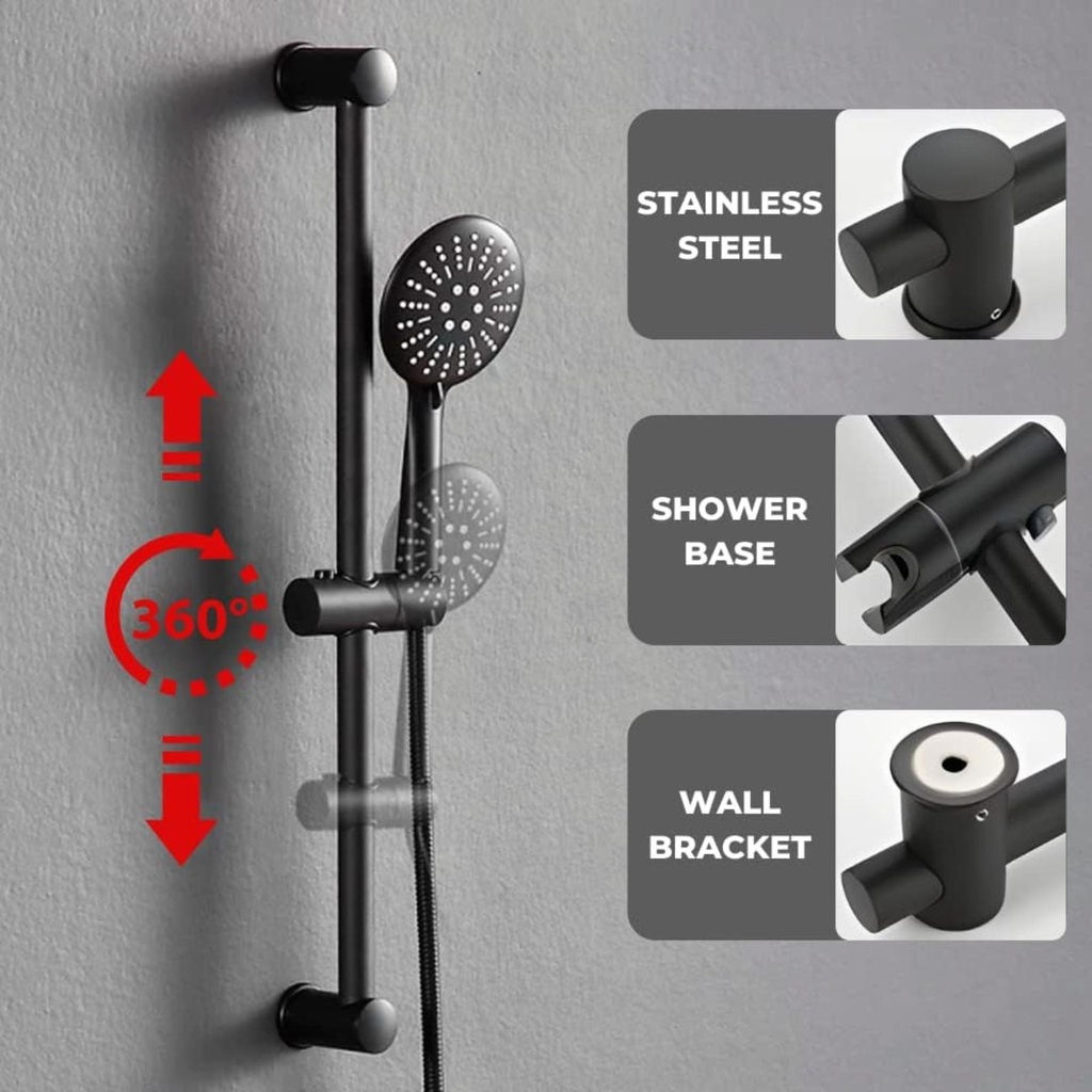 8047 - Matte Black Mixer Shower Tap