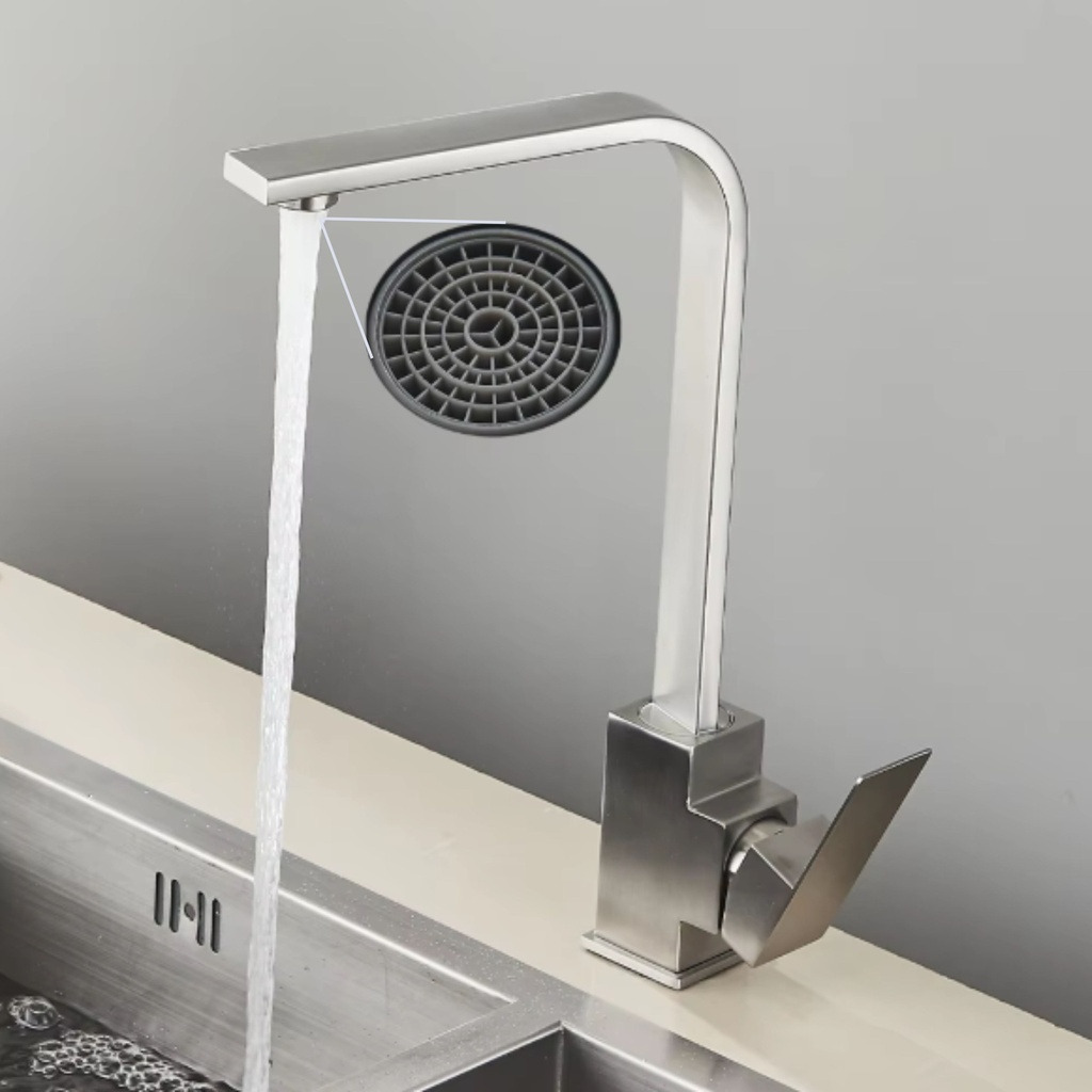 8044 - Rotating Flat Mixer Kitchen Tap