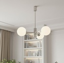 3545-3 Chrome and White Glass Pendant Lamp