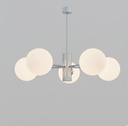 3545-5 Chrome and White Glass Pendant Lamp