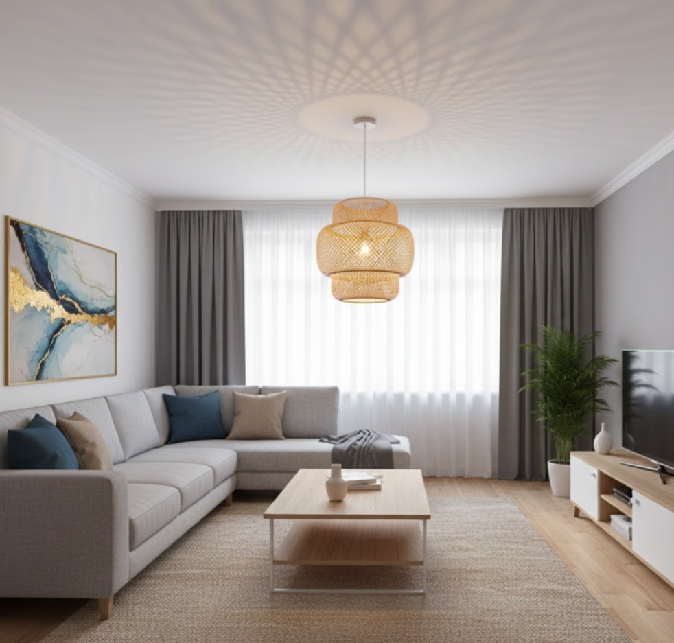 B2025 - Woven Rattan Pendant Lamp