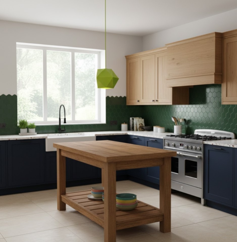 F6086/1 Green Pendant Lamp