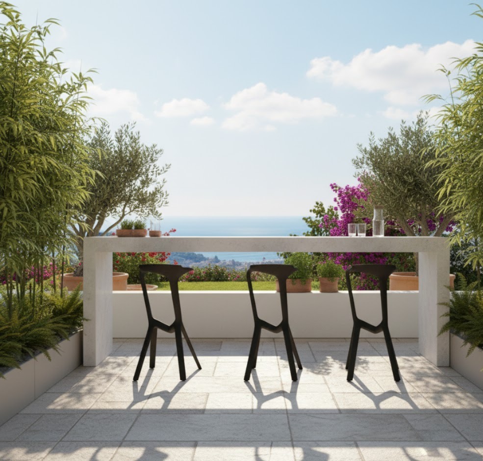 XH-8068_(Black) Fixed 4-leg Bar chair_(Black)