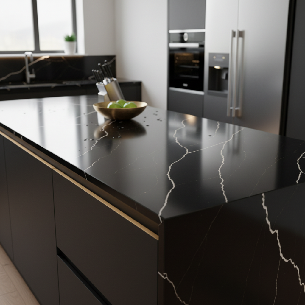 8014 Nero Marquina 3200*1600*20mm Quartz Sheet