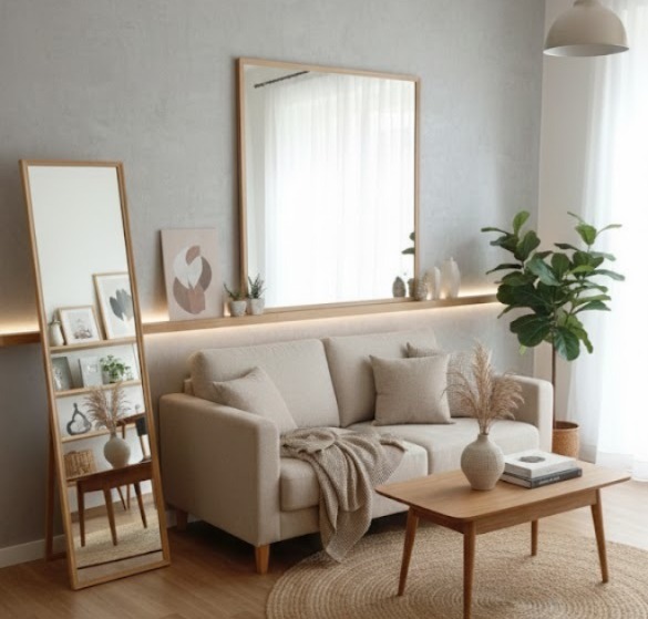 GS415 40*150mm Pale Brown Wall/Standing Mirror