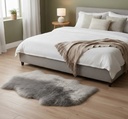C04 - Grey Sheepskin Fluffy Rug Sheepskin 60x90cm_(Grey)