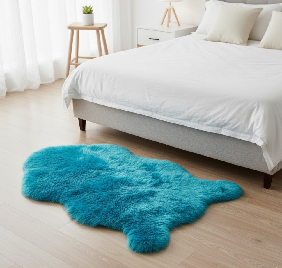 C08 - Blue Sheepskin 60x90cm_(Blue)