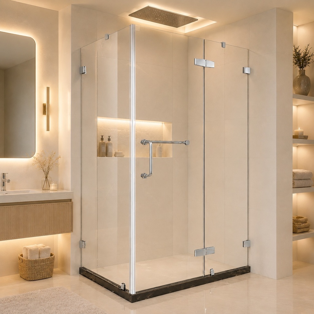TNS034E(1100*1240) Tempered Glass Shower Room_(Red)