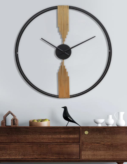 20210802_(Black & Gold) - Panel Clock-80 Wall Clock