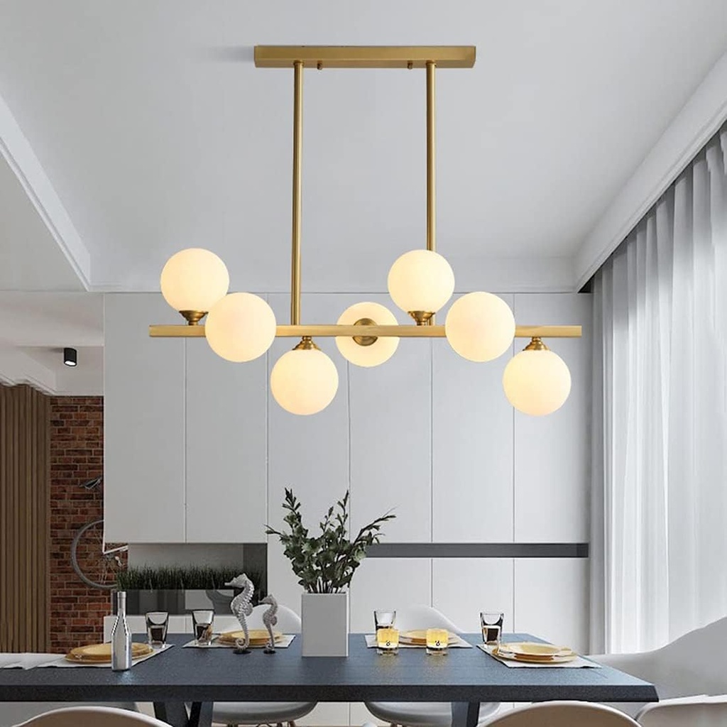 2314-8 - Bronze and White Glass Pendant Lamp