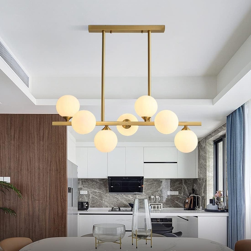 2314-8 - Bronze and White Glass Pendant Lamp