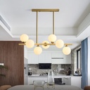 2314-8 - Bronze and White Glass Pendant Lamp