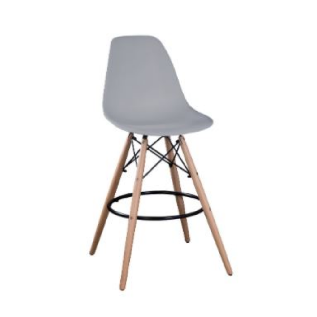 NU623G Fixed 4-leg Bar chair_(Grey)