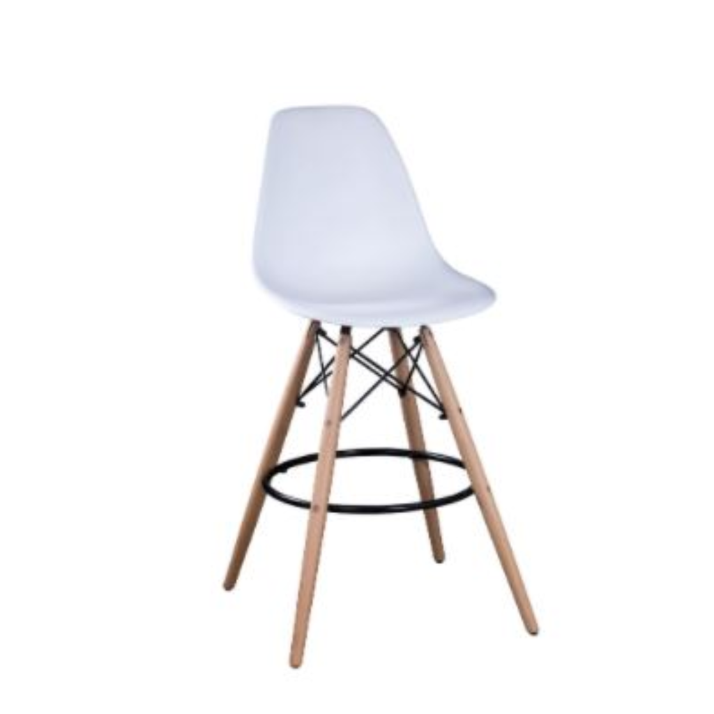 NU623W Fixed 4-leg Bar chair_(White)