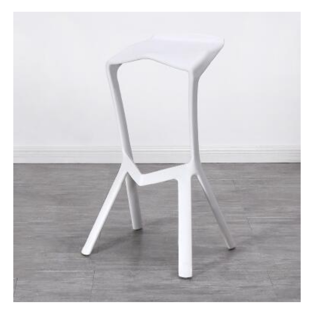 XH-8068_(White) Fixed 4-leg Bar chair_(White)