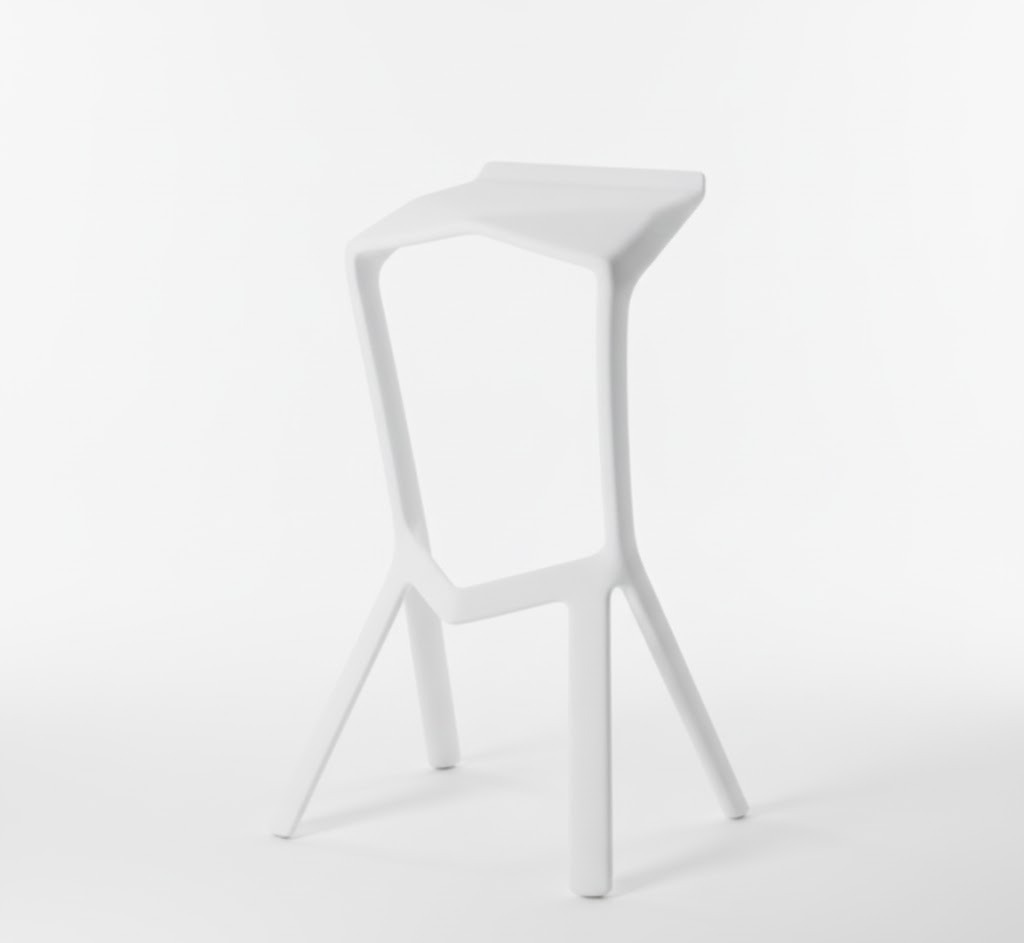XH-8068_(White) Fixed 4-leg Bar chair_(White)