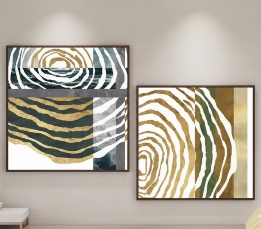 LH007 Set of 2 (40*40) Glass Painting