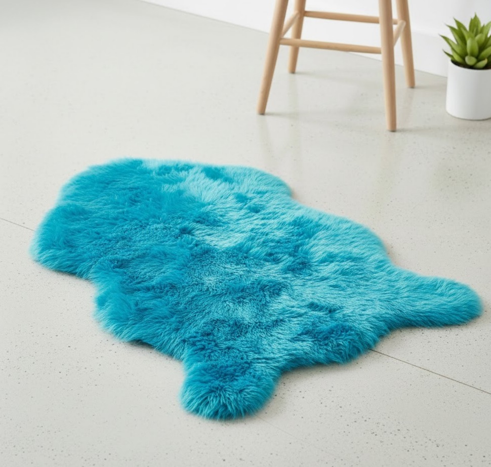 C08 - Blue Sheepskin 60x90cm_(Blue)