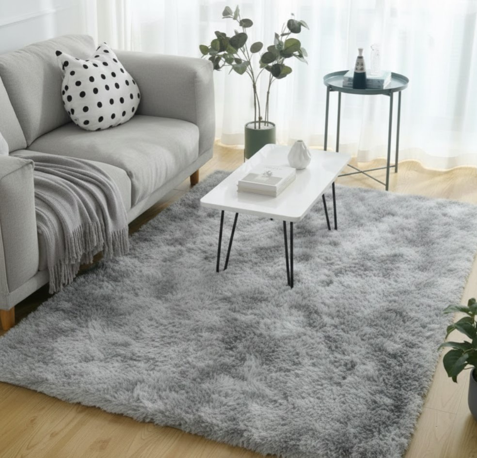 C10-1(80*160cm)_(Light Grey) Shaggy Rug Carpet