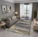 C34-1 (1.4x2.0) Grey&Yellow Rug Carpet 1m40x2m_(Yellow, Grey)