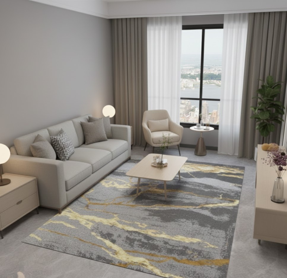C34-3 Carpet 2mx3m_(Yellow, Grey)