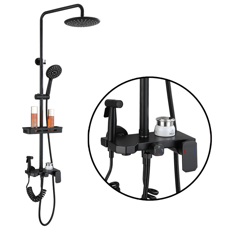 HS013_(Black) Shower Tap_(Black)