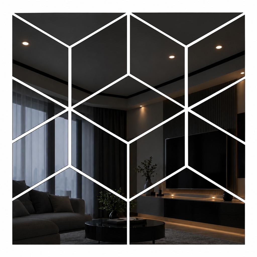 LA066(L) Black Mirror Sticker
