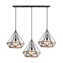XL8005-3 - Diamond Wire Frame Pendant Lamp