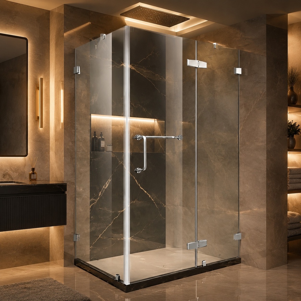 TNS034E(1100*1240) Tempered Glass Shower Room_(Red)