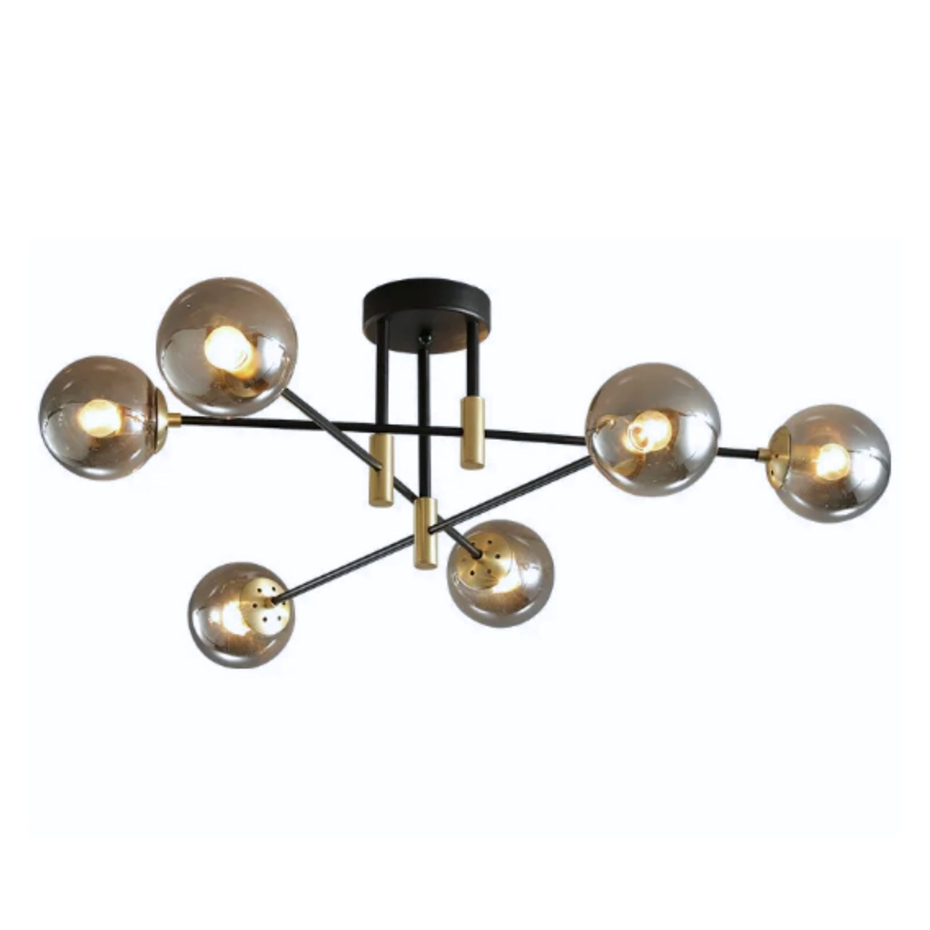 LG3504-6 Black And Amber Glass Pendant lamp