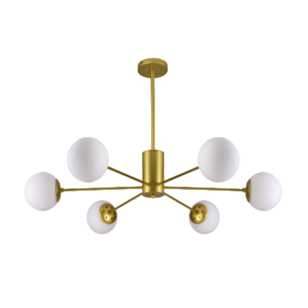 8001-6 Gold and White Pendant Lamp