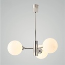 3545-3 Chrome and White Glass Pendant Lamp