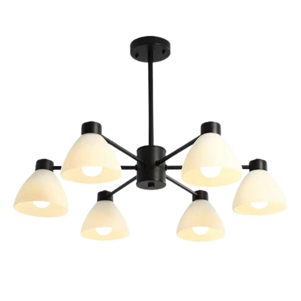 3508-6 -  Black And White Glass Pendant Lamp
