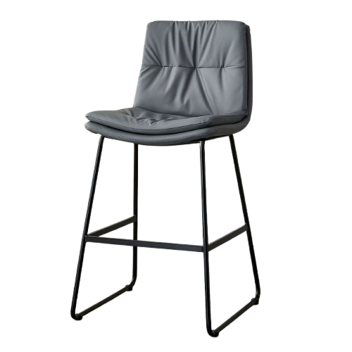 F-33_77cm Grey Fixed 2-leg Bar chair