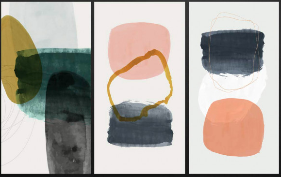 AB125 - 40*50cm  Glass Painting- Set of 3 