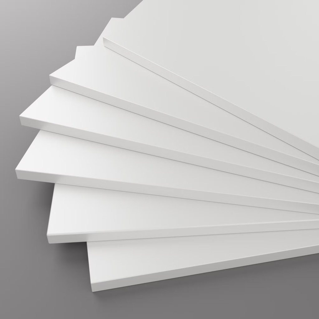 Glossy White - 18mm PVC Board (Coloured- 1-Side Matte White)