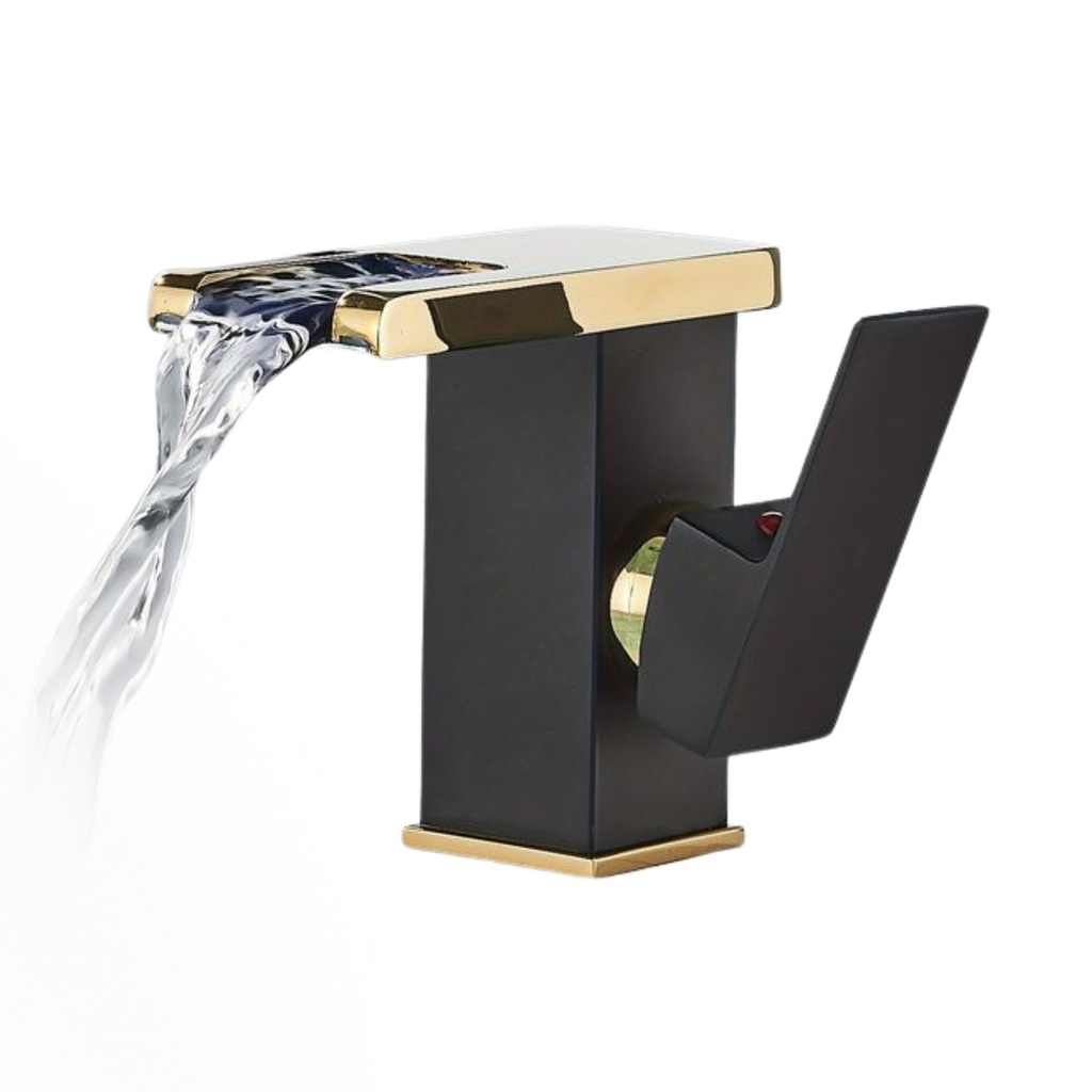8035 - Waterfall Gold and Black Mixer Tap 