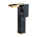 8036 - Tall Waterfall Gold and Black Mixer Tap 