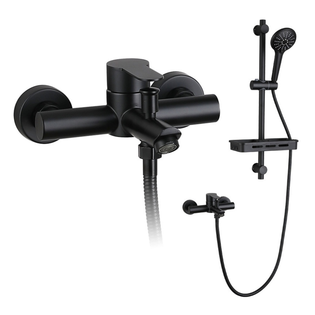 8046 - Matte Black Mixer Shower Tap 