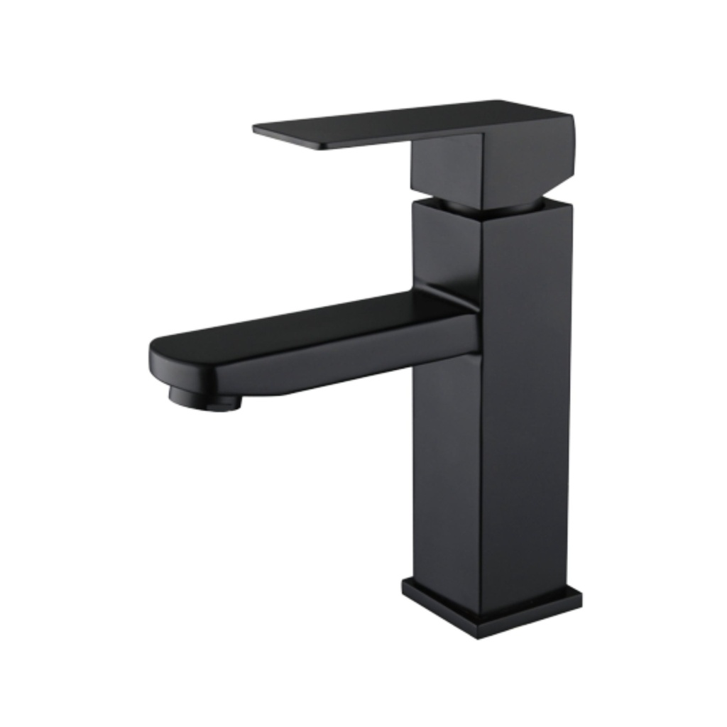8025 - Matte Black Square Basin Mixer Tap 