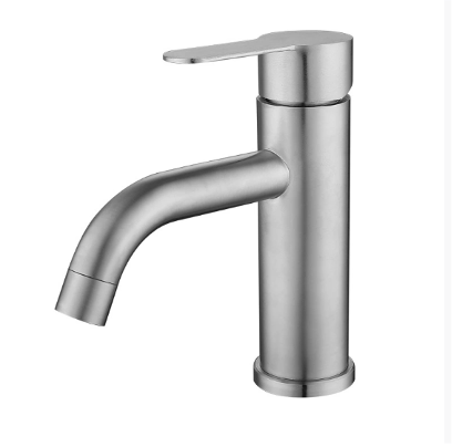 8026 - Hooked silver Mixer Tap 
